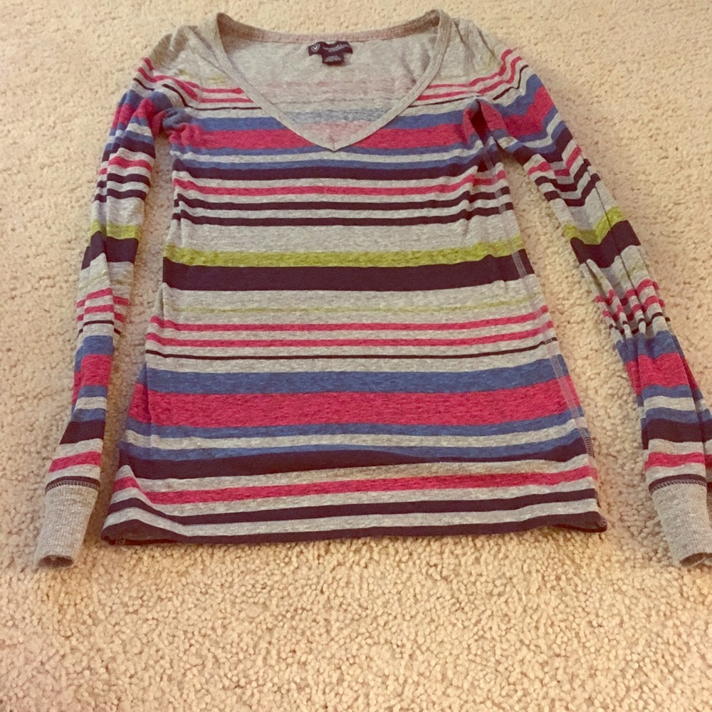 Striped long sleeve AE shirt
